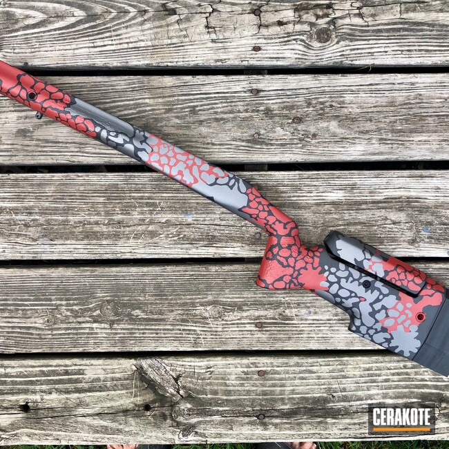 Stock Cerakoted using Tactical Red and Black | Cerakote