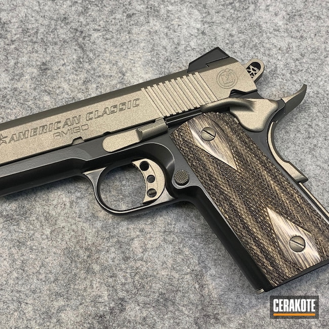 1911 Cerakoted using Armor Black and Tungsten | Cerakote