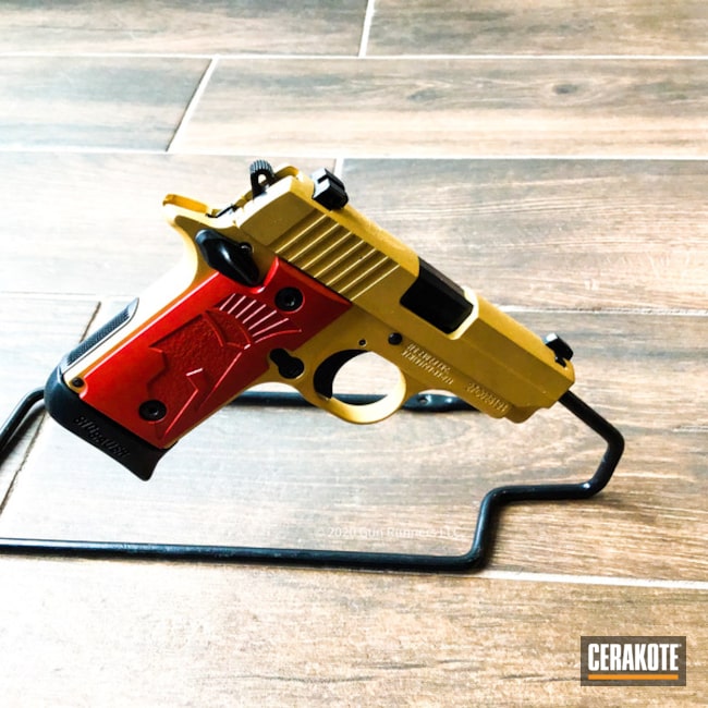 Sig Sauer Cerakoted Using Crimson And Gold