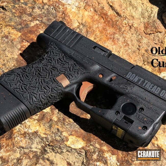 Glock 43 Cerakoted Using Gun Metal Grey, Armor Black And Copper