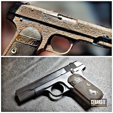 Colt Pistol Cerakoted Using Graphite Black And Blackout