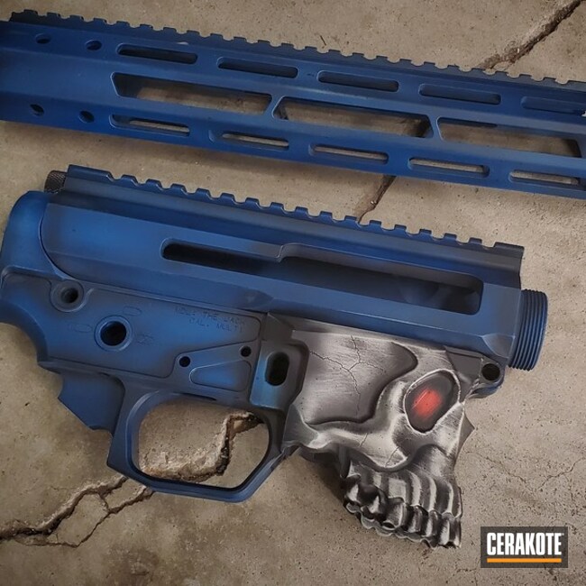 Spikes Tactical Lower And Upper Cerakoted Using Sky Blue