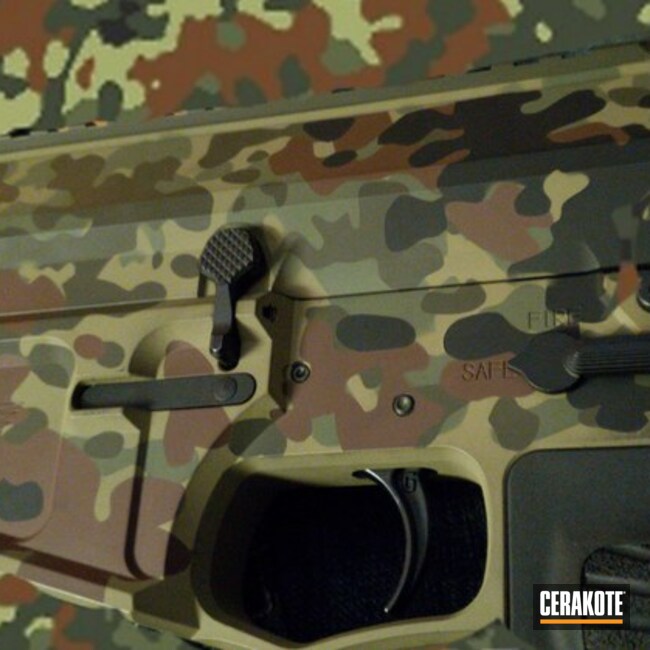 Multicam Ar Build Cerakoted Using Multicam® Pale Green, Chocolate Brown And O.d. Green