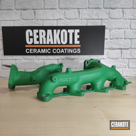 Powder Coating: CERAKOTE GLACIER GREEN - MTO  C-8100,Exhaust Manifold,Automotive,Exhaust