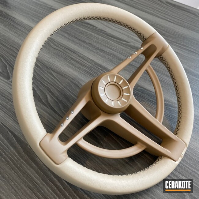 Custom Steering Wheel Cerakoted Using Mcmillan® Tan