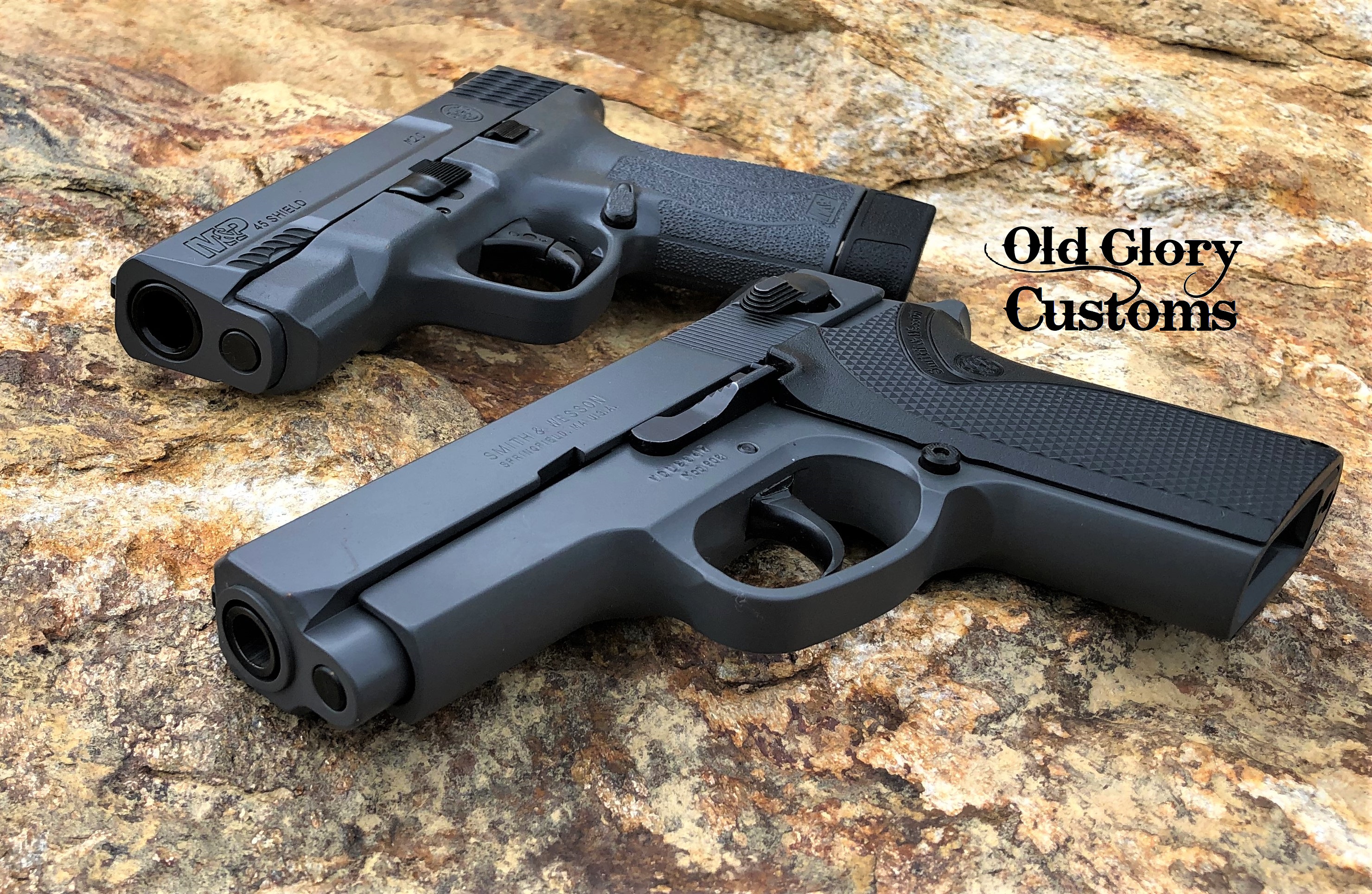 Smith & Wesson Shield 45 and Model 908 Cerakoted using Concrete | Cerakote