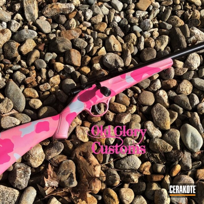 Custom Pink Camo Salvage Arms Rascal Cerakoted Using Hidden White, Bazooka Pink And Pink Sherbet