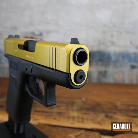 Powder Coating: Glock,S.H.O.T,Pistol,Gold H-122,Firearms,Glock 45