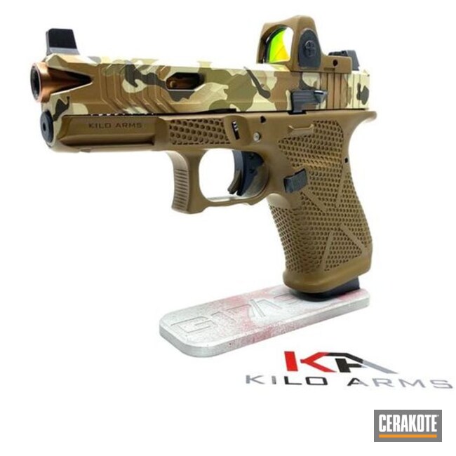 Multicam Custom Glock 19 Cerakoted Using Multicam® Dark Brown, Patriot Brown And Benelli® Sand
