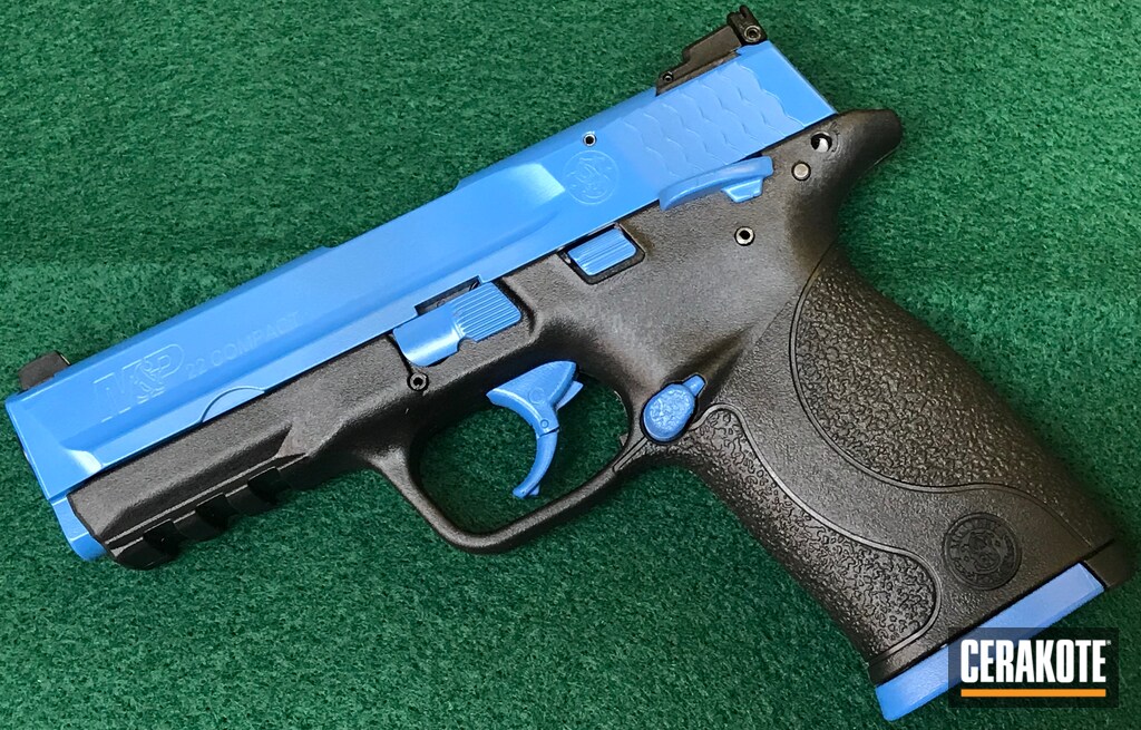 Smith Wesson M P Compact 22 Cerakoted Using Sea Blue Cerakote Smith Wesson M P Compact 22 Cerakoted Using Sea Blue Cerakote