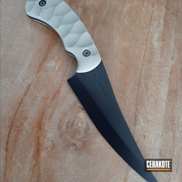 Custom Knife Cerakoted Using Blackout
