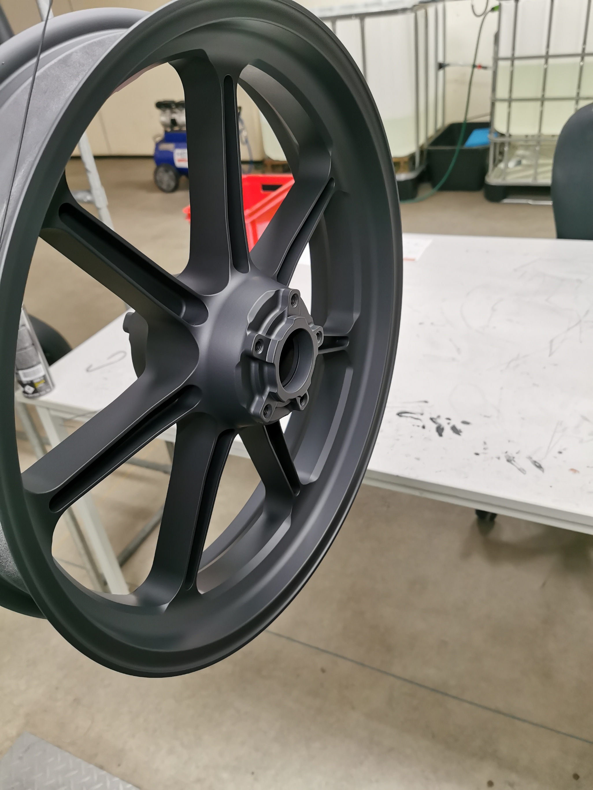 Wheels Cerakoted using Graphite Black | Cerakote