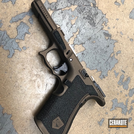 Powder Coating: Midnight Bronze H-294,Glock,S.H.O.T,Handguns,Pistol,Defkon3,Stippled,Hand Stippled