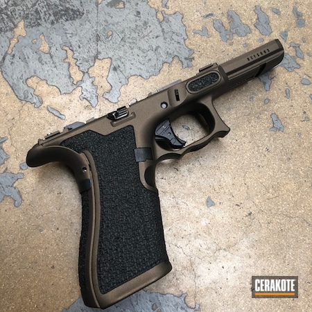Powder Coating: Midnight Bronze H-294,Glock,S.H.O.T,Handguns,Pistol,Defkon3,Stippled,Hand Stippled