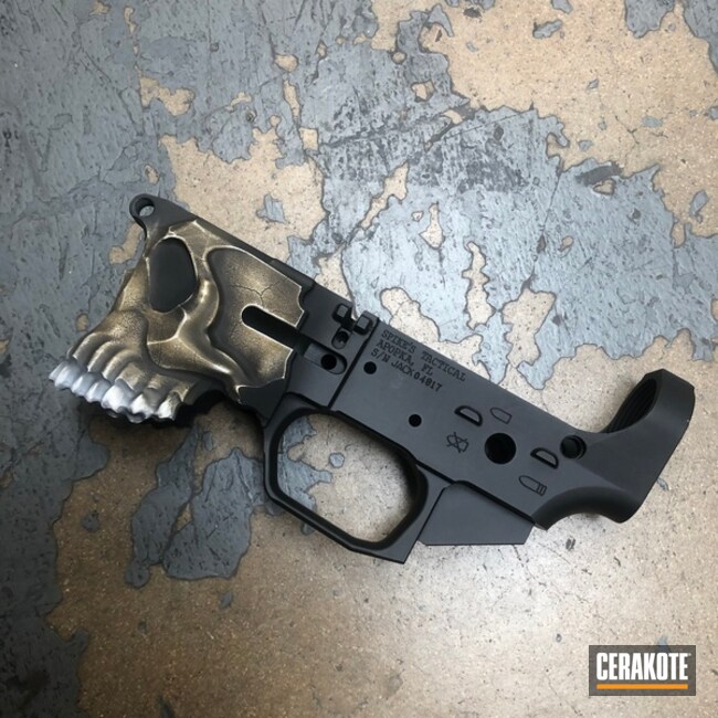 Spike's Tactical The Jack Lower Cerakoted Using Armor Black, Bright White And Coyote Tan