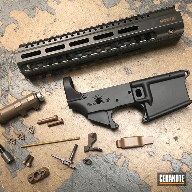 Ar Builders Set And Components Cerakoted Using Smoke, Earth And M17 Coyote Tan
