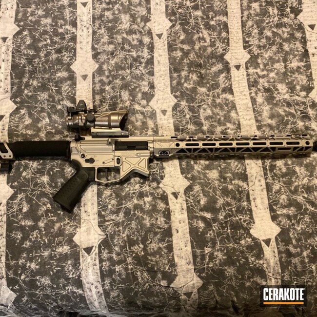 Battle Arms Development Ar Build Cerakoted Using Satin Mag And Gold