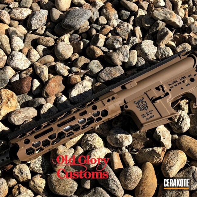 Olympic Arms Ar Builders Set Cerakoted Using Graphite Black And Matte Brown