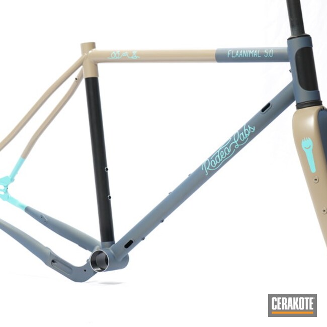 Rodeo Labs Flaanimal Bike Frame And Forks Cerakoted Using Mcmillan® Tan And Northern Lights