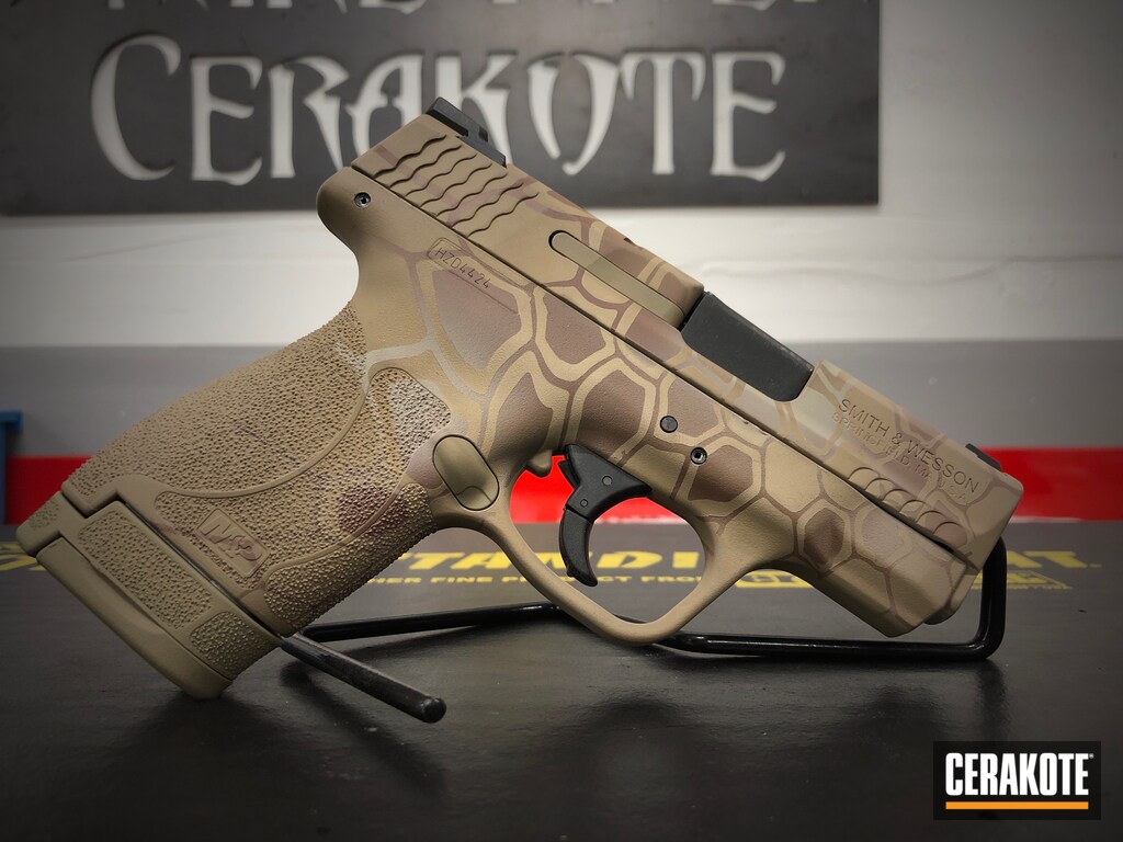 M P 9 Shield Cerakoted Using Desert Sage Desert Sand And Patriot Brown Cerakote M P 9 Shield Cerakoted Using Desert Sage Desert Sand And Patriot Brown Cerakote