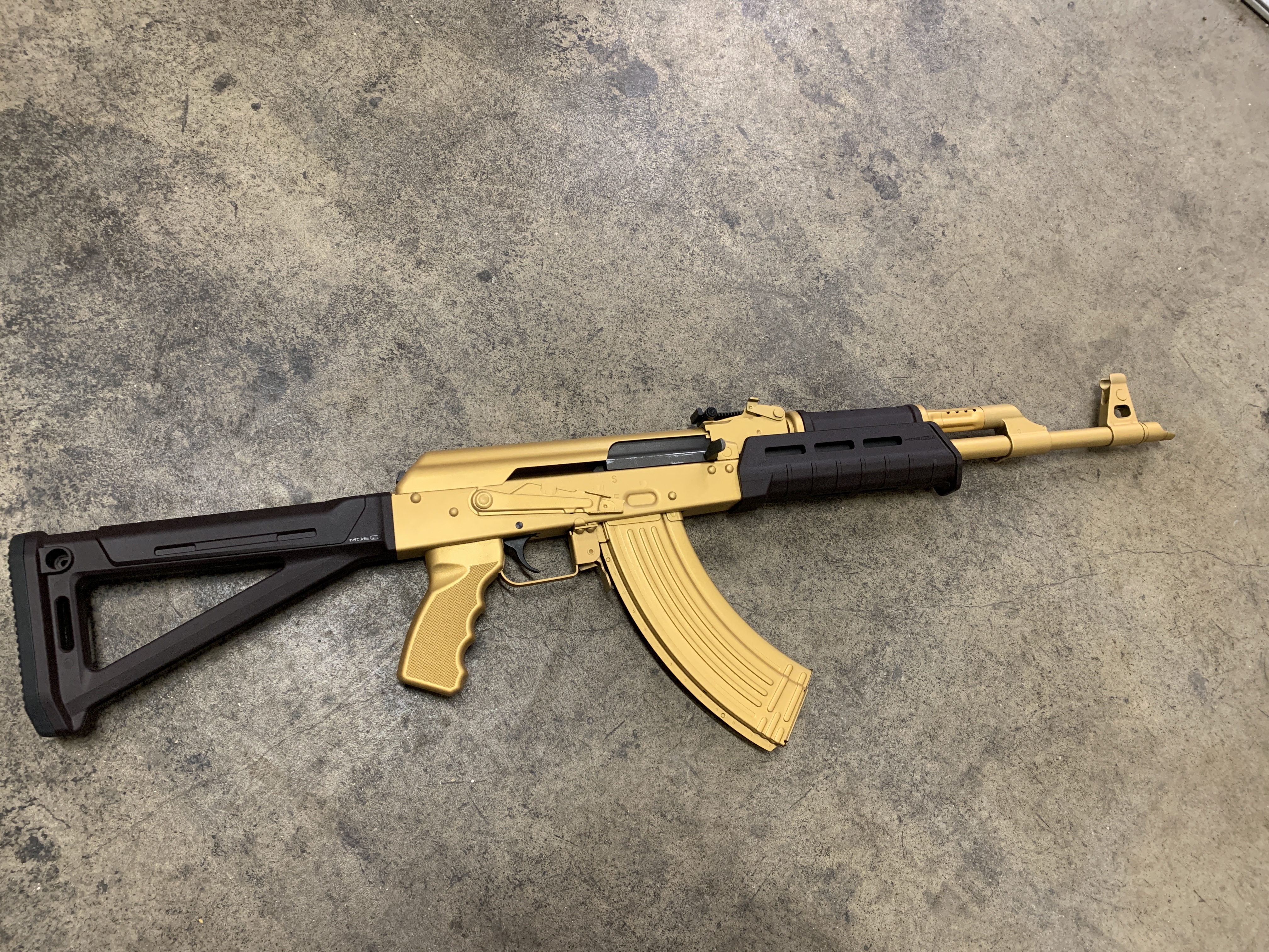 Ak 47 Cerakoted Using Gold Cerakote Ak 47 Cerakoted Using Gold Cerakote