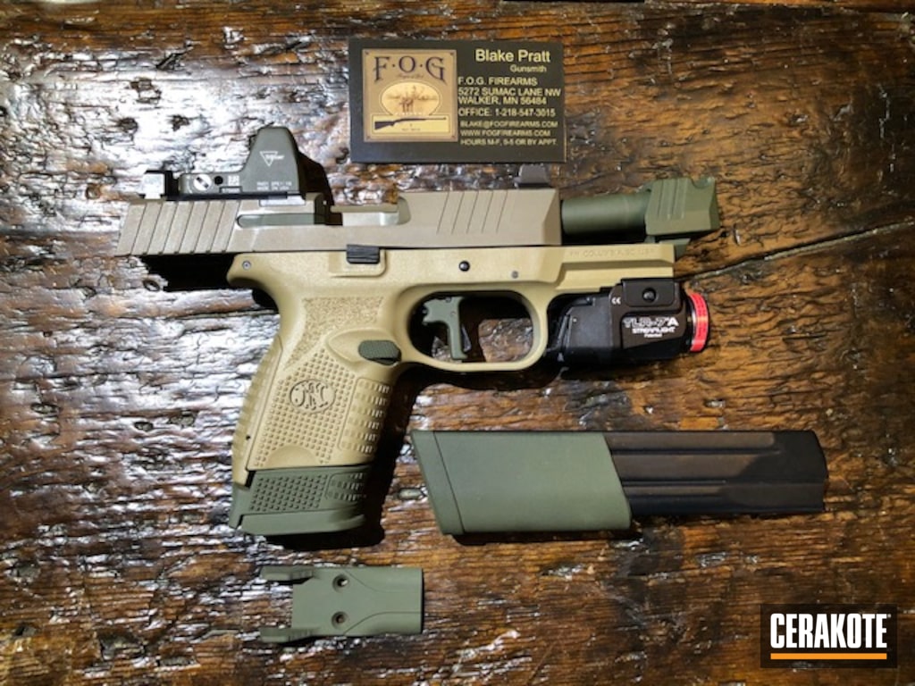 FN 509 Cerakoted using Mil Spec O.D. Green | Cerakote