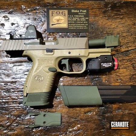 Powder Coating: 9mm,Conceal Carry,Mil Spec O.D. Green H-240,Pistol,FN 509,FN