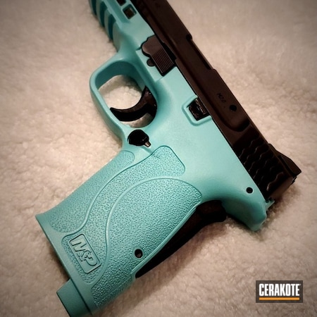 Powder Coating: 9mm,Conceal Carry,Smith & Wesson,M&P Shield EZ,S.H.O.T,Handguns,Pistol,Robin's Egg Blue H-175,Shield