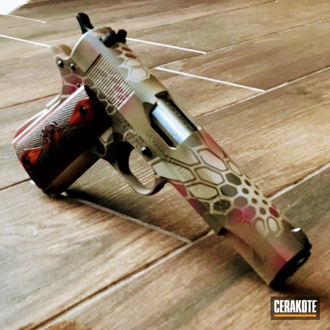 Springfield 1911 Cerakoted Using Mud Brown, Patriot Brown And Desert Sand