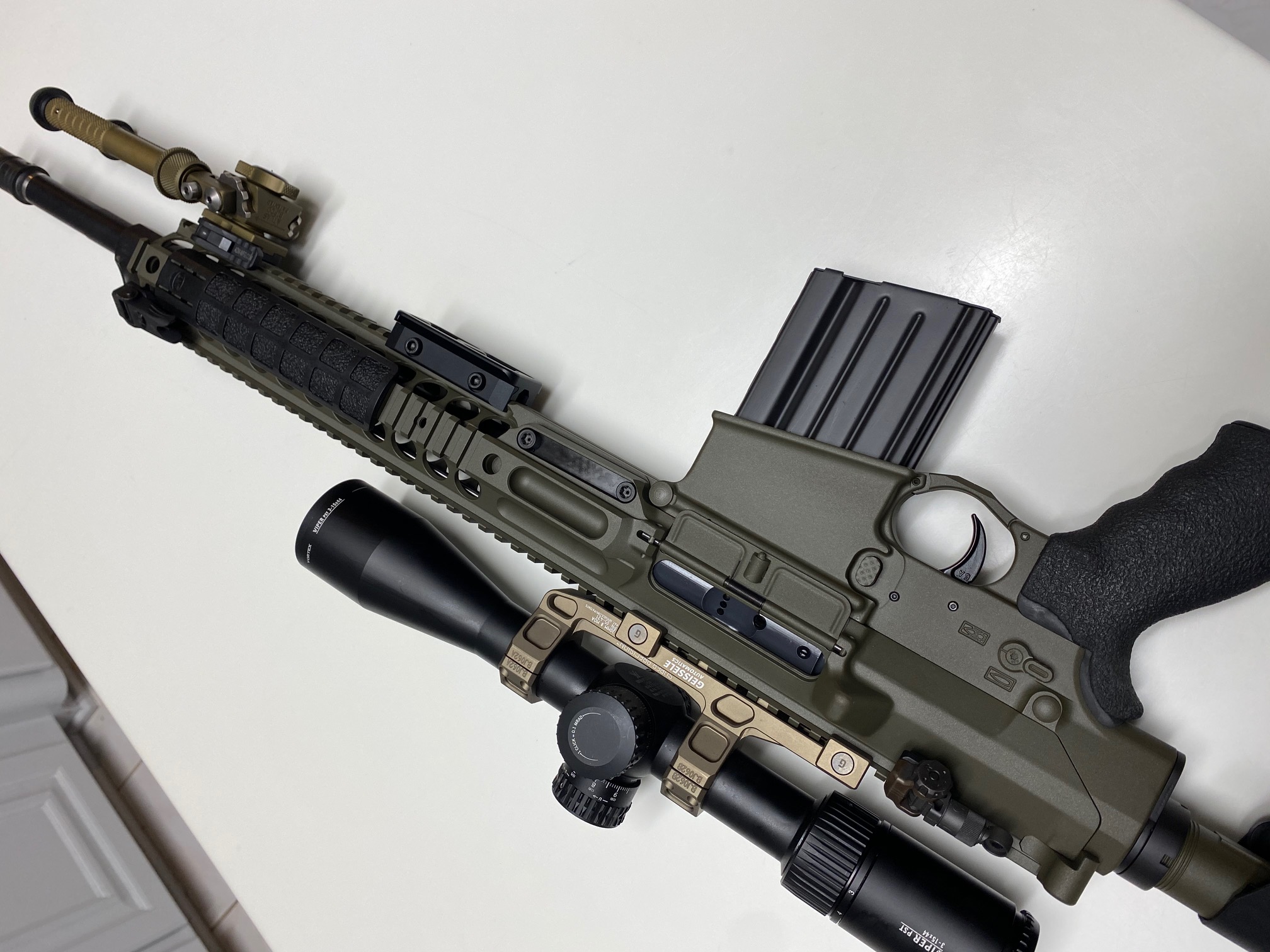 Knight's Armament SR-25 Cerakoted using Cobalt Kinetics™ Green, Micro ...