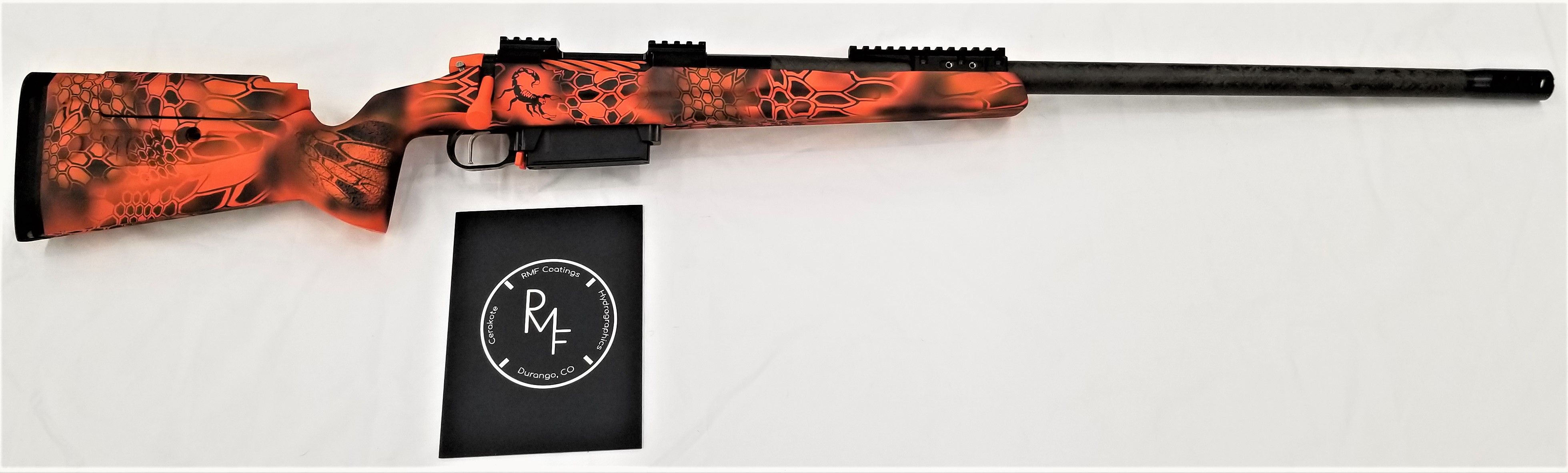 Spray Powder Rmp Kryptek RMP Rifle Cerakoted using Hunter Orange and Graphite Black ...