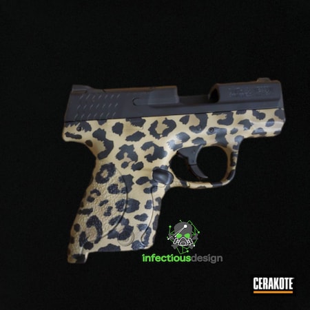 Powder Coating: Conceal Carry,Graphite Black H-146,Smith & Wesson,S.H.O.T,Handguns,Cheetah,Animal Print,Handgun,Coyote Tan H-235,Cheetah Print