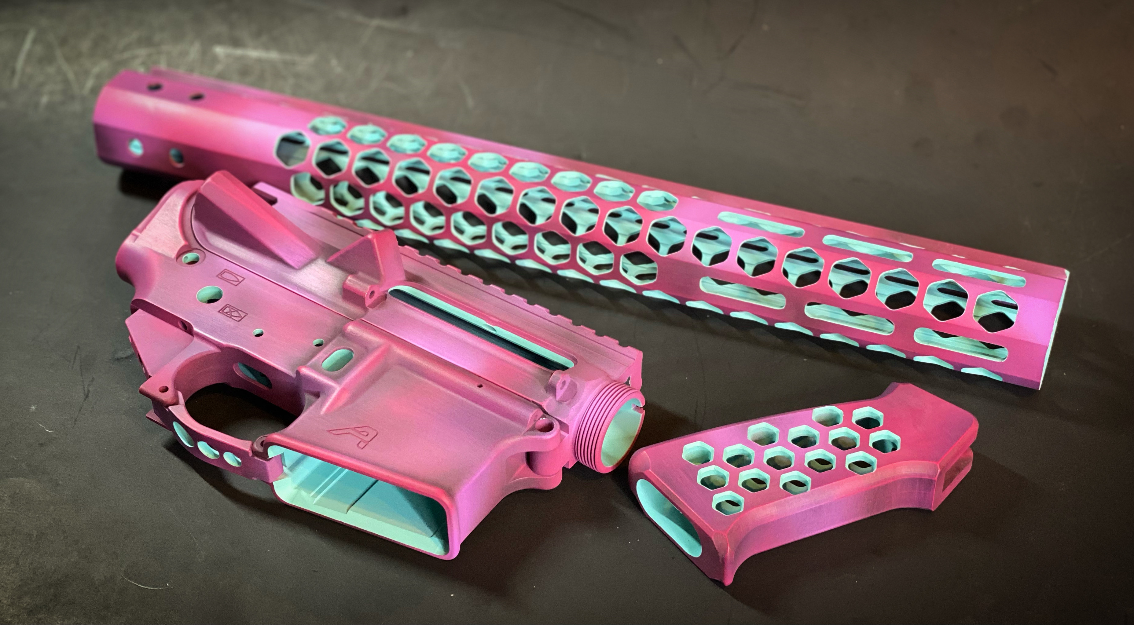 Aero Precision Cerakoted using Armor Black, Purplexed and Robin's Egg ...