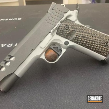 Hand Built Custom 1911 Cerakoted Using Crushed Silver And Cobalt