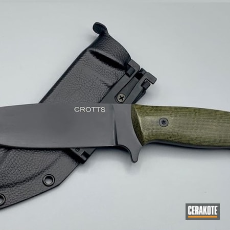 Powder Coating: Graphite Black H-146,S.H.O.T,Knife,Fixed Blade,Dozier,Crotts Knives,Camp Knife