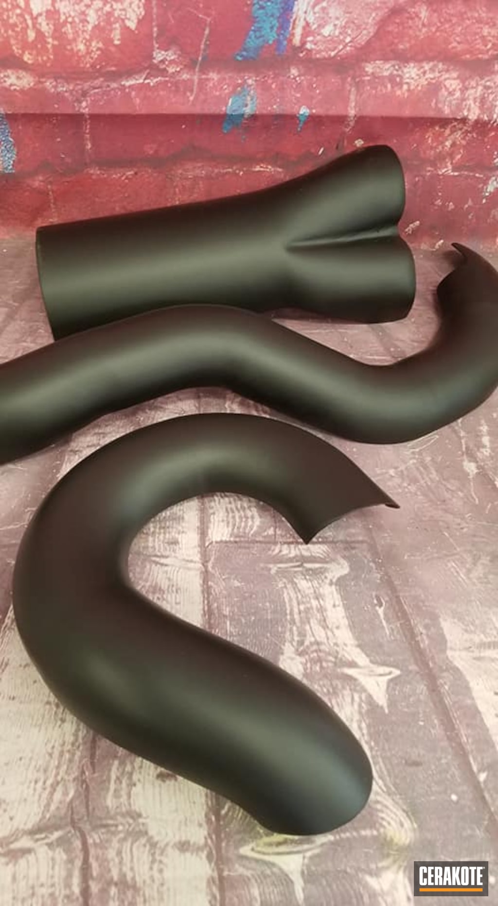 Harley Davidson Heat Exhaust Shields Cerakoted Using Cerakote Glacier Black Cerakote