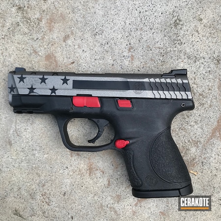 Powder Coating: Slide,Graphite Black H-146,Smith & Wesson,M&P Shield,S.H.O.T,Pistol,Firefighter,RUBY RED H-306,American Flag,Tungsten H-237,Shield,Fireman