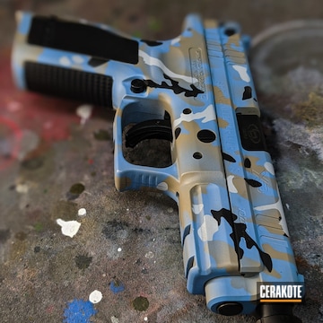 Springfield Armory Xd Cerakoted Using Stormtrooper White, Sea Blue And Gold