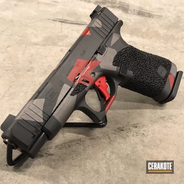 Glock 48 Cerakoted Using Crimson, Graphite Black And Tungsten