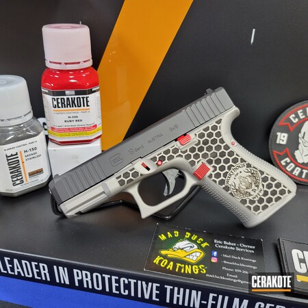 Powder Coating: Glock,S.H.O.T,Armor Black H-190,Glock 19,RUBY RED H-306,SAVAGE® STAINLESS H-150