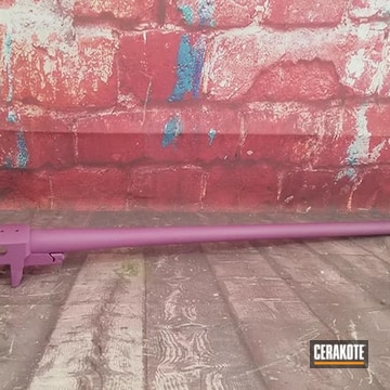 Bolt Action Rifle Barrel Cerakoted Using Wild Purple