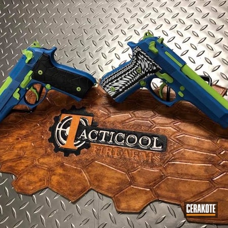 Powder Coating: 9mm,Zombie Green H-168,S.H.O.T,Pistol,Beretta,92FS,m9,Ridgeway Blue H-220,Handgun
