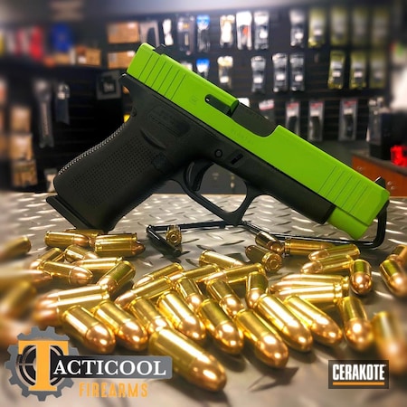 Powder Coating: Slide,9mm,Glock,Zombie Green H-168,g48,S.H.O.T,Pistol,Glock 48,Glock Slide,Handgun