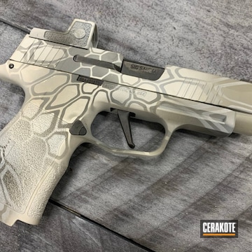 Kryptek Camo Sig Sauer Pistol Cerakoted Using Snow White And Smith & Wesson® Grey