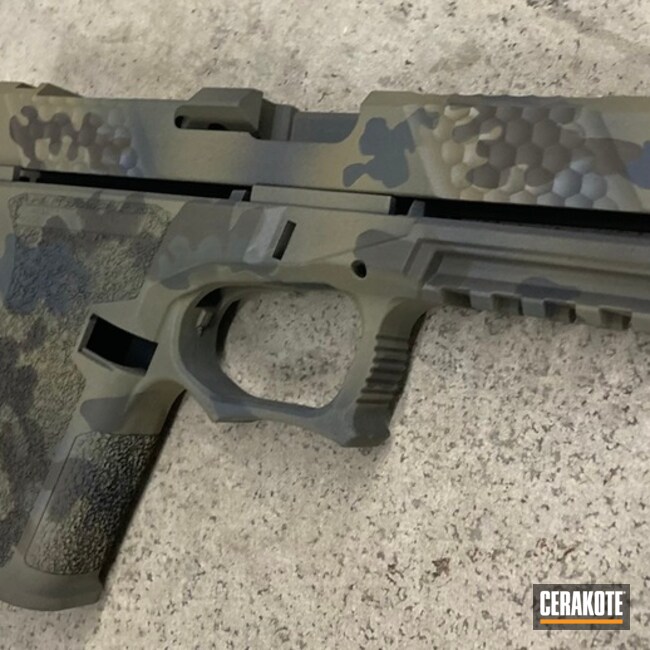 Custom Camo Glock 19 Cerakoted Using Patriot Brown, Stone Grey And O.d. Green