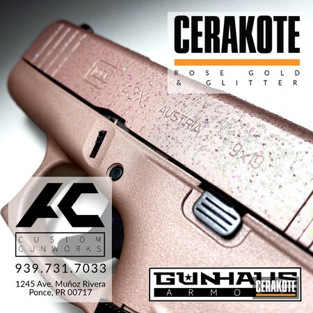 Powder Coating: ROSE GOLD H-327,9mm,Glock,S.H.O.T,Handgun,43x