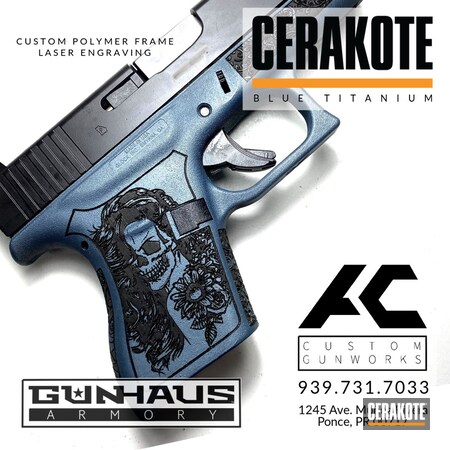 Powder Coating: Glock 43,9mm,Glock,BLACKOUT E-100,S.H.O.T,Blue Titanium H-185,Handgun