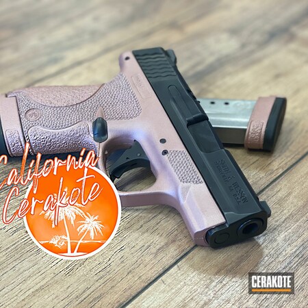 Powder Coating: ROSE GOLD H-327,Smith & Wesson,S.H.O.T,california cerakote,M&P Shield 9mm,Christopher Miller
