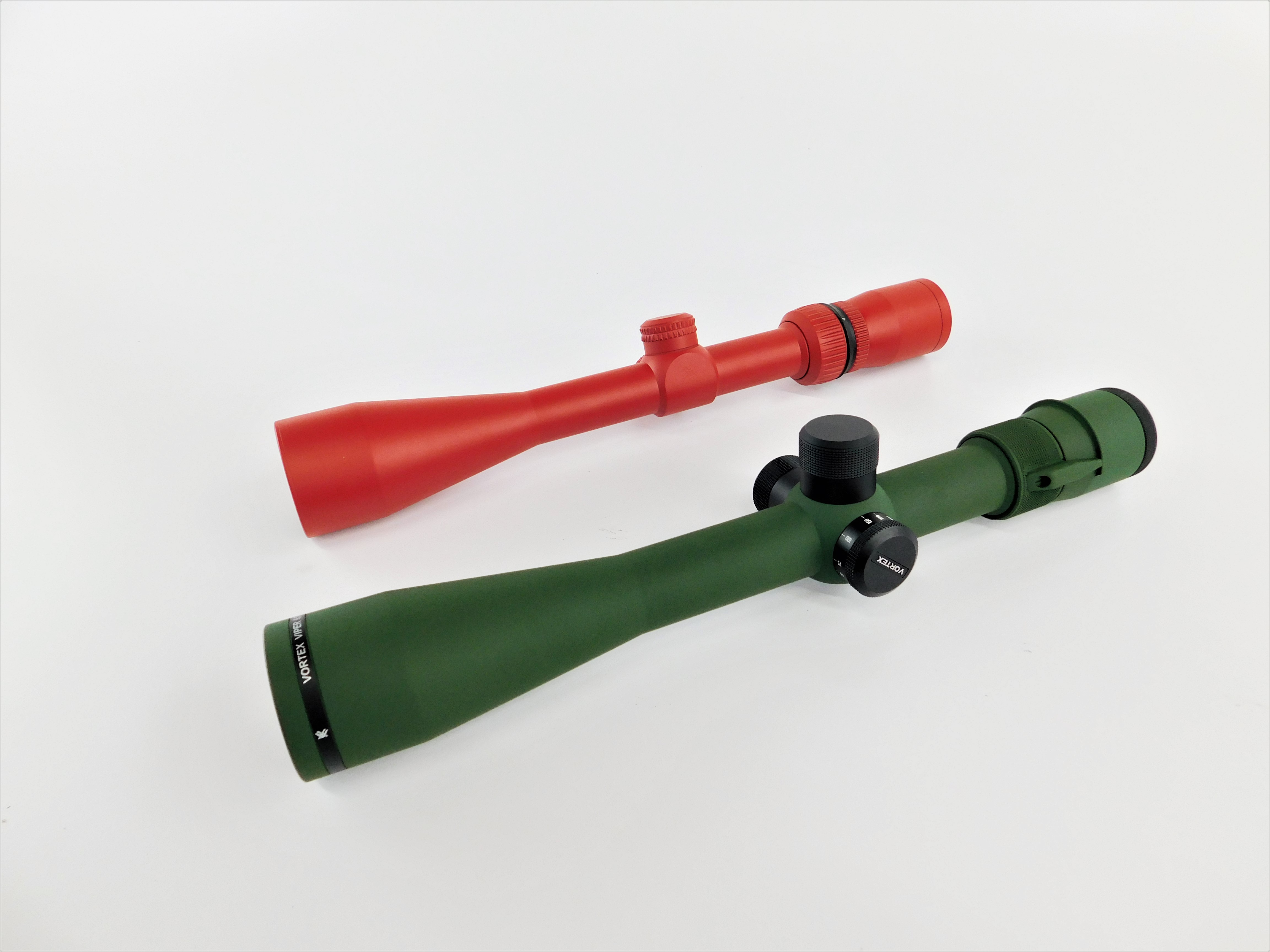 Vortex Scopes Cerakoted using Highland Green and Ruby Red | Cerakote