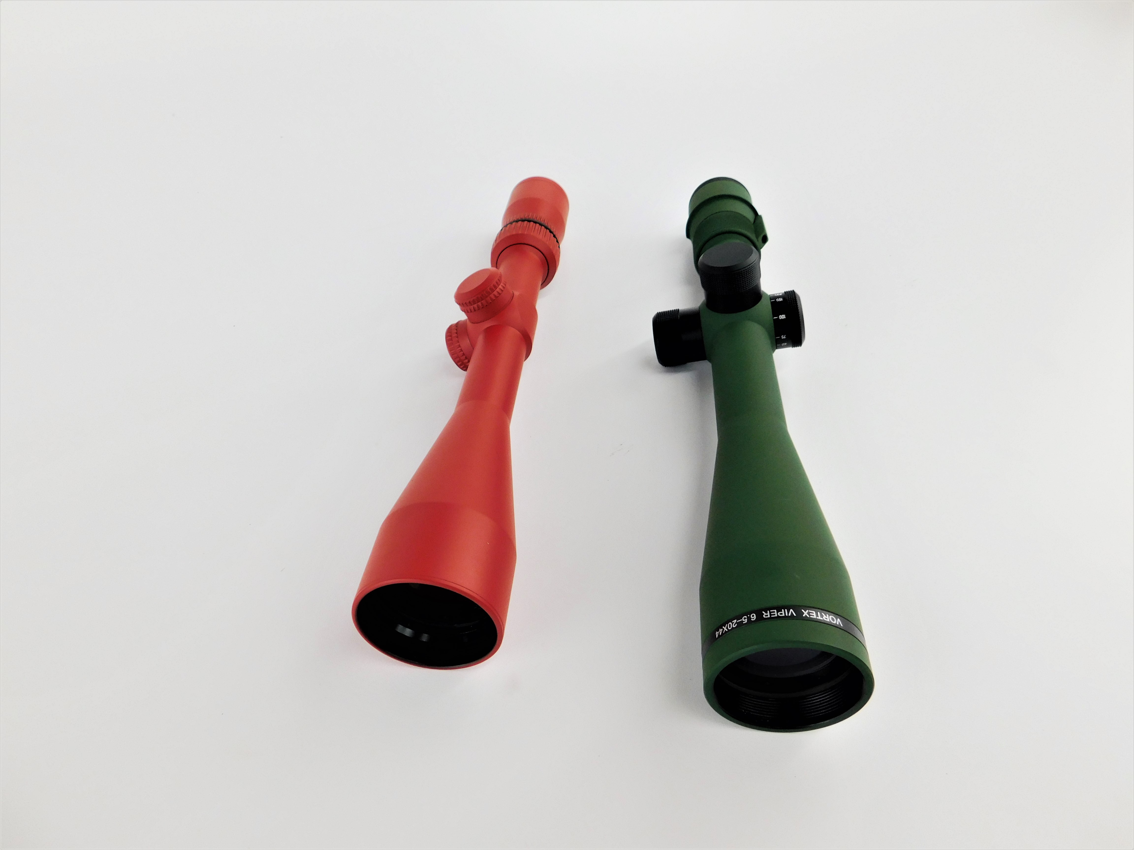 Vortex Scopes Cerakoted using Highland Green and Ruby Red | Cerakote